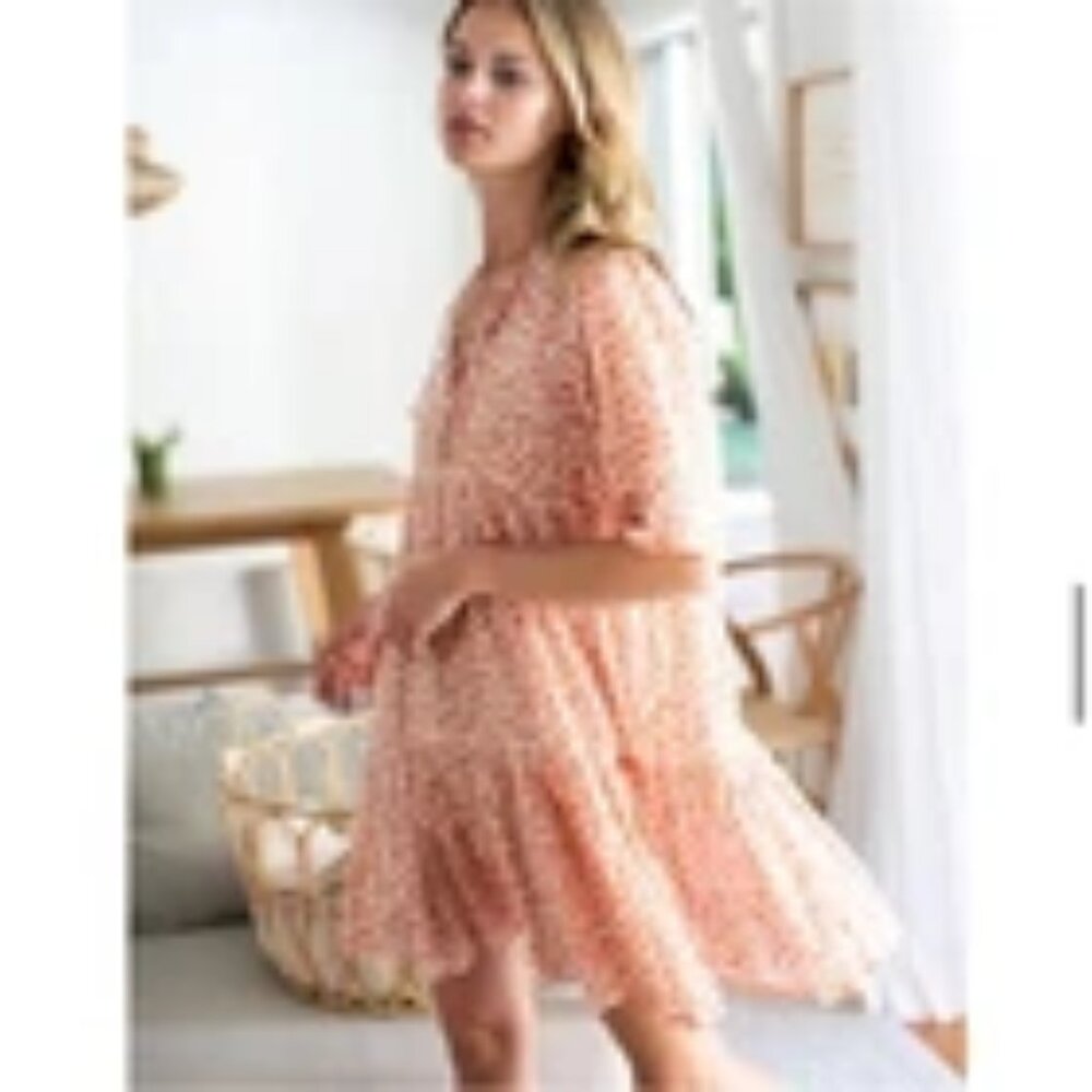 Emerson Fry India Collection Isla Organic Cotton Dress Women Leopard Size XS/S